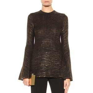 NWOT ELLERY Inception Black w/ Gold Viscose Flute Sleeve Top Tunic MSRP $1424